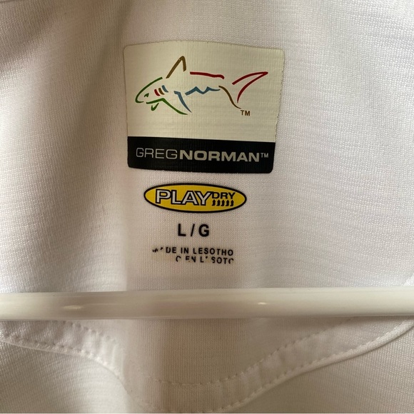 Greg Norman Men's White Polo Golf Shirt size L - Picture 2 of 7
